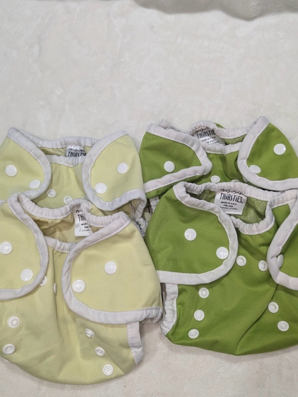 Thirsties Cloth Diaper Covers - Green & Light Yellow
